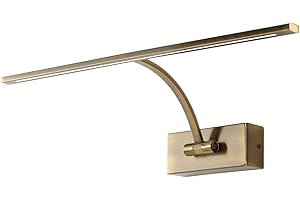 Alpinaluz Applique da parete LED per illuminazione di quadri, specchi e mobili, 8 W, 455 mm, luce calda 2700 K, angolo regolabile, acciaio con finitura bronzo invecchiato, driver KGP integrato