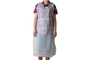 Alsaqer 100 Pcs Large Size Disposable Plastic Aprons – Premium White HDPE Apron 75x135cm, Waterproof & Durable – For Restaurant, Catering, Salon, Hospital, Cleaning, Medical & Food Handling