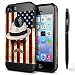 Produktbild iPhone SE Hülle,iPhone 5 / 5s Hülle, Alfort 2 in 1 Schutzhülle Hart PC + TPU Case Cover Telefon Kasten Vollschutz für Apple iPhone SE / 5 / 5s Smartphone für Zu Fuß / Bergsteiger / Radfahren / Kletterei, etc mit Amerikanische Flagge + Schwarz Stylus Pen