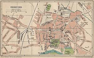 HEREFORD. Vintage town city map plan. Herefordshire - 1939 - old ...