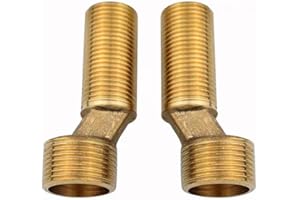 BEATIFIC 2 adattatori di collegamento S, 3/4 pollici x 1/2 pollici filettatura esterna S adattatore rubinetto doccia, sfalsato di 8 mm di lunghezza 65 mm, braccio girevole regolabile, raccordo eccentrico per