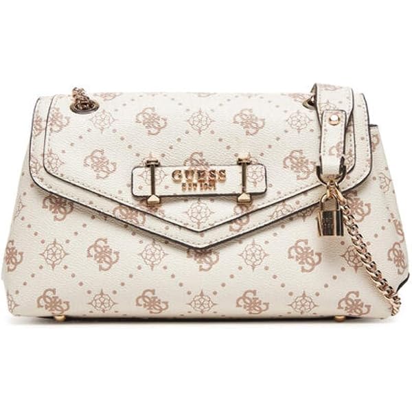 Sac à Bandoulière Convertible GUESS Noelle II - Couleur Latte Avec Logo, En Polyuréthane, Neuf étiqueté
