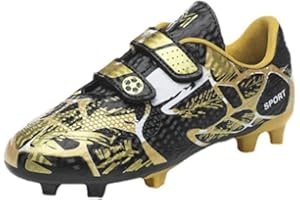 Agnueuty Chaussures de Football avec Crampons pour garçons Filles Chaussures de Football Chaussures d'entraînement d'athlétisme sans Lacets Enfants Unisexes