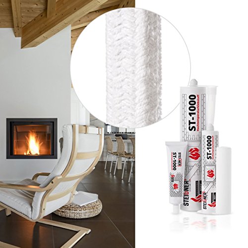 STEIGNER Hochtemperaturkleber für Ofendichtschnur Kamindichtung, feuerfest bis 950°C, 40ml, ST-1000 - 3