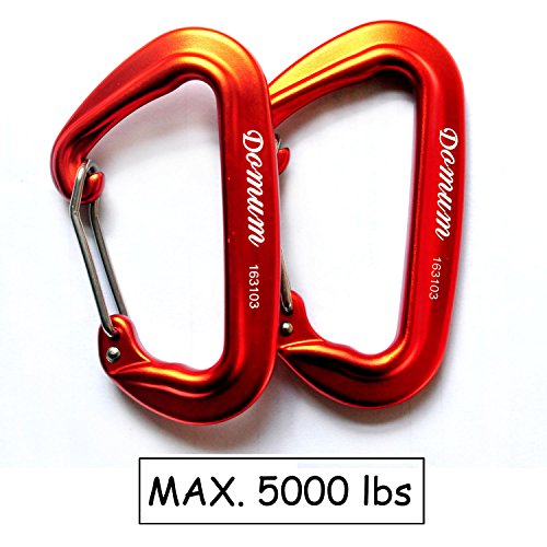 Preisvergleich Produktbild DOMUM 24kN Karabiner Carabiner Schrg Wiregate Schnelle Zeichnung Cips Halten Sie 5000LBS (2-Pack Orange)