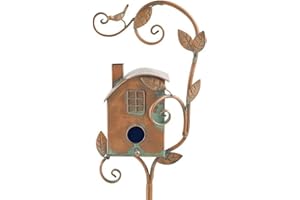HEITIGN Metal Bird House with Stand,Ideal for a Variety of Birds, Art Little Bird House Garden Decoraton (10341663)