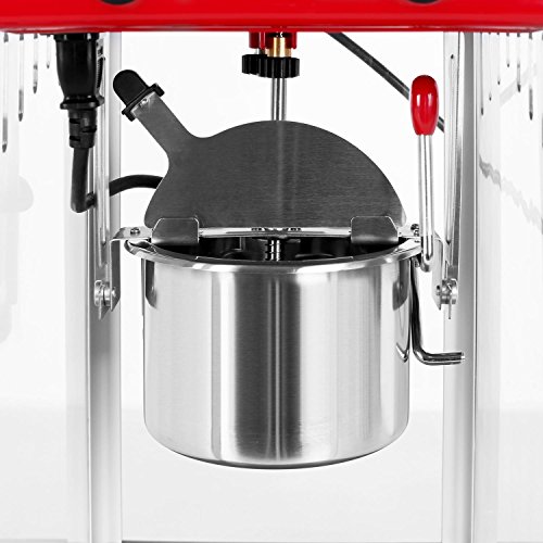 Klarstein Volcano Popcornmaschine Popcorn Maker (300 Watt Rührwerk, Edelstahl-Topf, Innenbeleuchtung, ca. 60 l/h) rot-weiß - 6