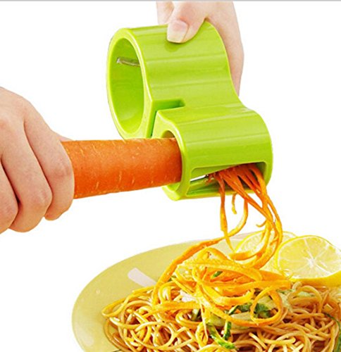 Spiral Cutter Sharpener,KIMODO Spiralschneider Gemüsehobel für Gemüsespaghetti Kartoffel Zucchini Möhren Reibe Spargelschäler Gurkenschäler Gurkenschneider Gemüseschneider (Farbe Random)