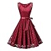 Produktbild WWricotta Womens Sleeveless Formal Ladies Wedding Bridesmaid Lace Long Dress RD/2XL(rot,2XL)