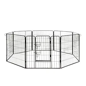 ALEKO DK32X32 Heavy Duty Pet Playpen Dog Kennel Pen Exercise Cage Fence 8 Panel 32X32 Inches