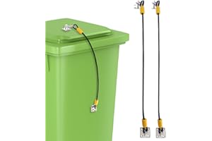 Dicunoy 2 Pack Trash Can Lid Locks, Stainless Steel Lock Kit, Outdoor Garbage Can Lock, Heavy Duty Trash Can Locks for Stop Animals, Squirrels, Dogs and Raccoon Rummaging