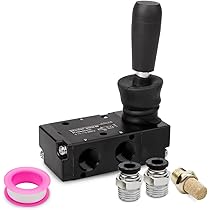 Valvola Pneumatica A Leva 3/5 Vie G1/4" - In Lega Alluminio Per Sistemi Industriali