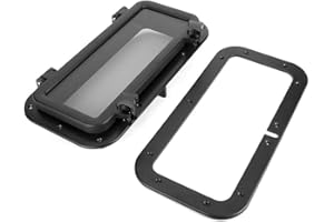 Gorgeri hublot, cadre rectangulaire hermétique étanche pour bateau/yacht/camping-car/voiture d'industrie (noir)