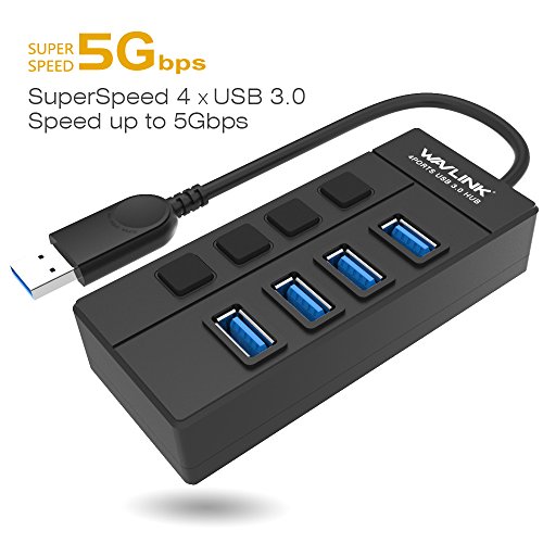 WAVLINK USB 3.0 4-Port Hub mit einzelnen Power Schalter und LED für Laptops, Macbook, Ultrabooks und weiteren USB 3.0 kompatiblen Geräten - 2