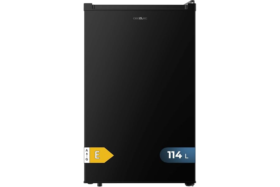 Cecotec Mini Nevera Bolero CoolMarket TT 114L Black. Capacidad 114 L, Clase Energética E, Puerta Reversible, Almacenaje Óptim