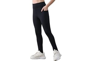 BALAYSIER Sportleggings Mädchen Lang mit Tasche Mädchen Yogahose Lang Elastische Hochtailliert Sporthose Kinder für Gymnastik Yoga Alltag