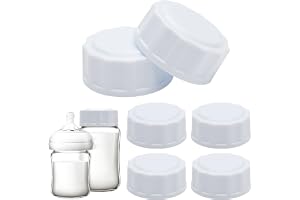 ZMDMAH 6 Stycken Nappflaskförslutningar Reseflaskförslutning för Avent Flasklock Ersättning Babyflaskor Lock Kompatibel med Breda Halsflaskor Vit PP-material