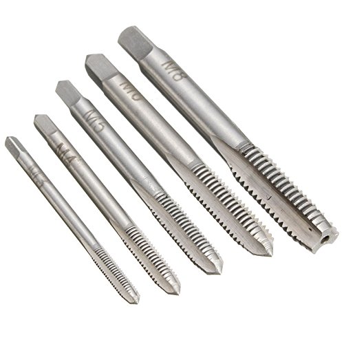 Fortag 5 teilig HSS Gewindebohrer Set Handgewindebohrer Satz Schälanschnitt Metrisch Bohrer Schraube Senker Werkzeuge Bohrer-Bit Set M3-M8 - 6