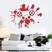 Produktbild BFMBCH Gamepad Joystick Spiel Wandaufkleber Vinyl Wandaufkleber Junge Kind Schlafzimmer Dekoration Jugendzimmer Abnehmbare Kunst Aufkleber Wandaufkleber 27 Grau 76 X 56 CM