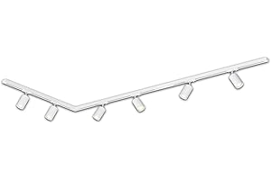 BRILONER - Juego completo de raíles electrificados, 6x focos GU10 orientables, forma de L, sistema de raíles en el techo, raíl para proyectores, proyector, 2,25m, blanco