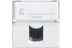 LEGRAND | Prise RJ45 Mosaic Catégorie 6 FTP, 2 Modules Blanc, Transmission Haut Débit Gigabit Ethernet, Connecteur Avec Cache Anti-Poussière, Compatible Applications PoE Haute Capacité