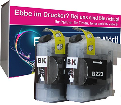 2 komp. schwarze XL Druckerpatronen für Brother LC221 LC223 MFC J480DW J880DW J4420DW J4620DW J4625DW J5320DW J5620DW J5625DW J5720DW J680DW Brother DCP J562DW J4120DW 2 x schwarz