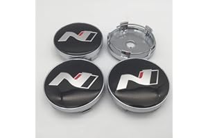 GÉNERIC 4 Stück Auto Radnabenkappen Radnabenabdeckung Nabendeckel, für Hyundai N N LINE Sonata Elantra Kona Tucson I30 I20 56MM Nabendeckel Felgendeckel Schmücken Zubehör,B-60MM
