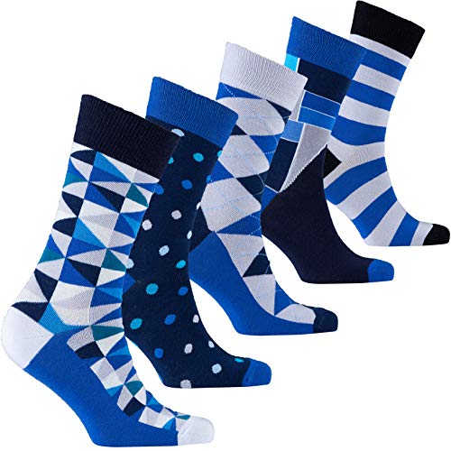 socks n socks Calcetines de algodón de colores para hombre - 5 pares Talle único Mix-12
