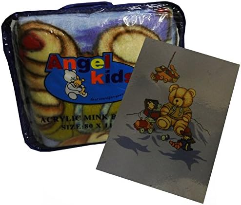 Acrylic Mink Blanket Teddy Treasure BLUE