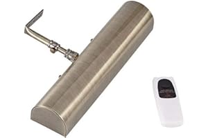 Concept2 102L Cordless Remote Control LED Picture Light- 11 1/2 inch Antique Brass with Silver Undertones