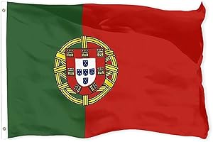 150X90cm Drapeau Portugal, Drapeau Portugais avec 2 œillets en Métal, Drapeau de la Portugal aux Couleurs Vives, Drapeau National Portugais Décoré Lors D'événements Sportifs, Fêtes, Défilés