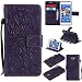 Produktbild Hozor PU Leder Hülle für Sony Xperia M2 4.8 zoll Embossing 3D Prägung Blumen Muster Ledertasche Weiche TPU Soft Rückseite Abdeckung Handytasche Bumper Schutzhülle Brieftasche Flip Case Wallet Cover Bookstyle Handyhülle Tasche Anti-Scratch Shell Folio Klapphülle mit Standfunktion Magnetverschluss und Kredit Kartenfächer - lila