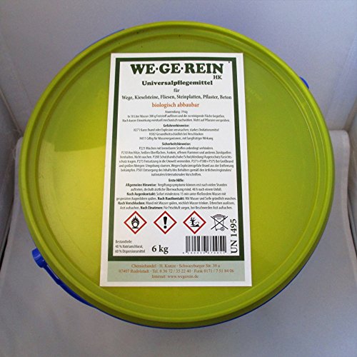 WE.GE.REIN Universalpflegemittel für Wege, Kieselsteine, Fliesen, Steinplatten, Beton usw. 6KG!