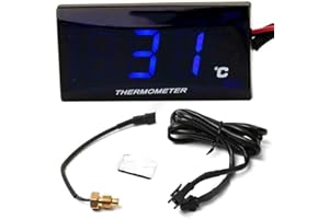 Kacepar Thermomètre à eau de moto, thermomètre de température de température de l’eau, compteur de température numérique universel de jauge de température pour la course moto scooter quad carré