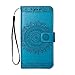 Produktbild Miagon Galaxy Note 9 Hülle,Blau Mandala Blumen Handytasche Flip Case Cover Schutzhülle Ledertasche Lederhülle Bookstyle Klapphülle Kartenfächer für Samsung Galaxy Note 9