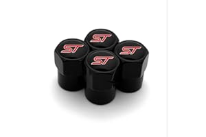 SUDORF 4 Piezas Metal Coche Tapas para válvulas para Ford ST Line Focus X 2 3 Mondeo Fiesta Kuga MK2 MK3 MK4 la presión Estable de los neumáticos Neumáticos Accesorios Decorar,A