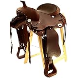 Baumloser Westernsattel OMAHA aus geöltem Büffelleder, Full Quarter