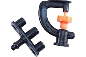 VOANZO 10 Stück Gartenbewässerung Sprühdüse 360 Grad drehbare Sprinklerdüse G Aufhängung Düse Micro Sprinkler Anschluss