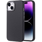 Coverzone iPhone 15 ile uyumlu Karbon Fiber G&ouml;r&uuml;n&uuml;ml&uuml; Z-Flow Y&uuml;ksek Kalite Desenli MagSafe ile uyumlu L&uuml;x Kılıf - Siyah