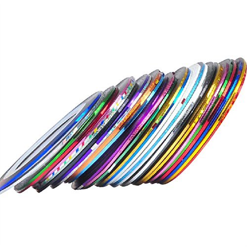 Nail Art Stripes Nail Art Stripes Tape Zierstreifen Packung mit 30 Rollen Striping Tape in verschiedenen Farben - 2