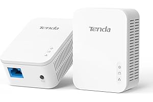 Tenda PH3 zestaw adaptera Powerline 1000 Mb/s z pojedynczym portem/wtyczką domową AV2 UK do szybkiej i stabilnej rozbudowy sieci, wersja wtyczki brytyjskiej - 2 sztuki