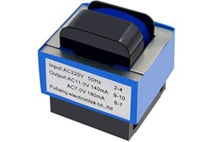 WuYan Transformateur de four à micro-ondes AC 220 V à 11 V/7 V 140 mA/180 mA 7 broches pour four à micro-ondes