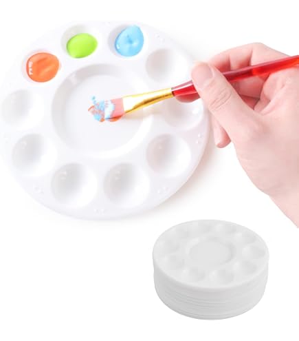 30 PZ TAVOLOZZA trucco vassoio pigmenti pittura inox da servire rotondo