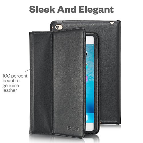 KAVAJ iPad mini 4 Hülle Echtleder Case „Berlin“ für das Apple iPad mini 4 Schwarz aus echtem Leder mit Stand und Auto Schlaf/Aufwachenen Funktion. Dünnes Smart-Cover Schutzhülle Tasche Lederhülle - 2