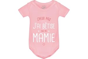 PIXEL EVOLUTION Body J'peux pas j'ai bêtise avec ma Mamie préféré Body bébé - Body humoristique et rigolo - idée cadeau naissance
