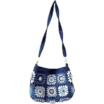 ZORA CRAFT Crochet Granny Square Shoulder Bag - Bohemian Sunflower Vintage Purse, Gift For Women - View #6