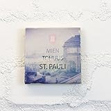 Hamburg auf Holz - MIEN TOHUUS ST. PAULI - 10x10 cm - Holzbild, Wandbild, Landhausstil, Shabby Chic, Vintage, Bilder, Motive, Hamburg, Geschenkidee, Souvenir, Deko