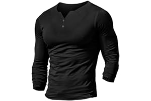 MUSCLE ALIVE Uomo Henleys Casuale Manica Corta Maglietta Singolo Pulsante abbottonatura Plain v Neck Camicie in Cotone