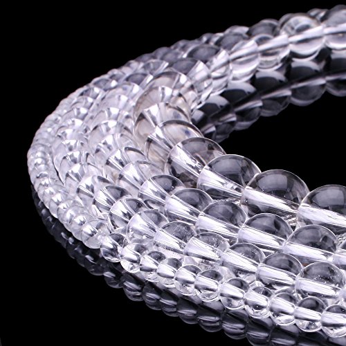 RUBYCANatural AAA Grade Quartz Crystal Clear Translucent Round Beads Jewellery Making (1 strand 6mm)