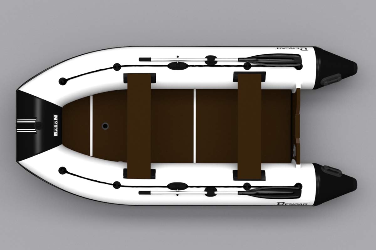 Bengar-B-360-cm-Schlauchboot-Boot-Angelboot-weischwarz-mit-Holzboden-Baron